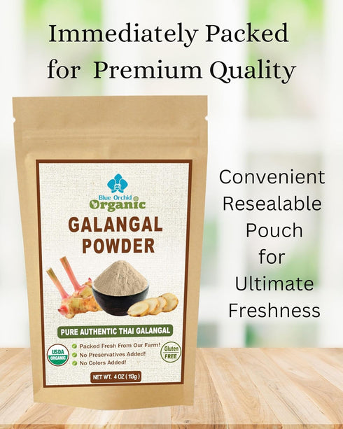 Organic Galangal Powder 4 OZ, Galanga Spice for Asian Cooking - Thai, Indonesian, Malaysian Cuisine