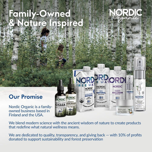 (Pack 12) Regenerative Organic Certified Birch Tree Sap Electrolytes, Minerals, Prebiotics & Vitamins, Finland Wild