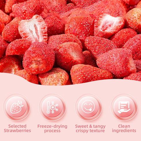 Awzag 8.82 Oz Freeze Dried Strawberries Crispy Freeze-Dried Whole Strawberries Intense Sweet & Tart Flavor Natural