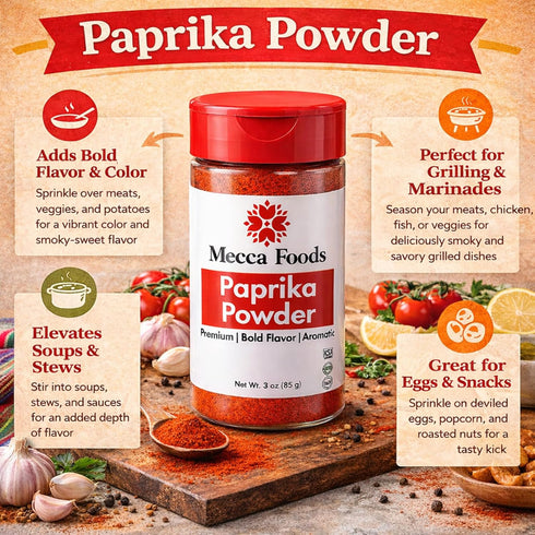 3 Oz 100% Packed, Premium Paprika Powder, Bottle Pure Ground Paprika, Rich Color & Bold Flavor, Non-GMO, Freshly
