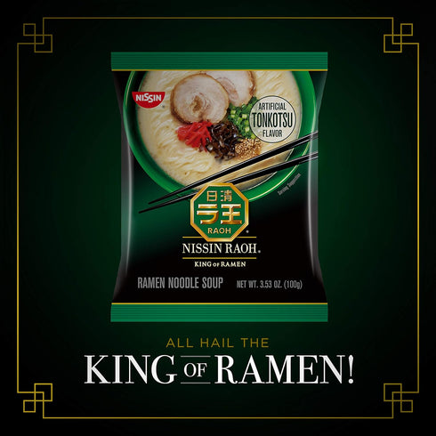 3.53 (Pack 6) Nissin RAOH Ramen Noodle Soup, Tonkotsu, Ounce
