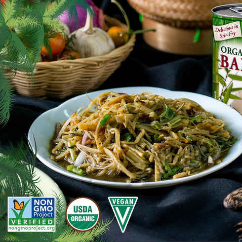 14 oz (Pack 6) Native Forest Organic Sliced Bamboo Shoots - Bamboo Shoots Canned, Bamboo Shoots to Eat, Stir Fry