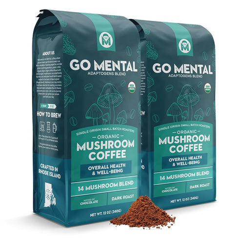 Organic 14 Mushroom Coffee Blend Dark Roast, Organic Lion's Mane, Chaga, Red