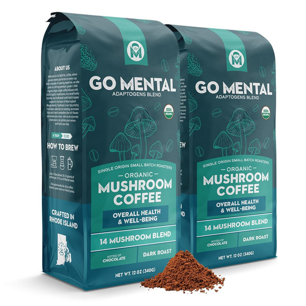 Organic 14 Mushroom Coffee Blend Dark Roast, Organic Lion's Mane, Chaga, Red