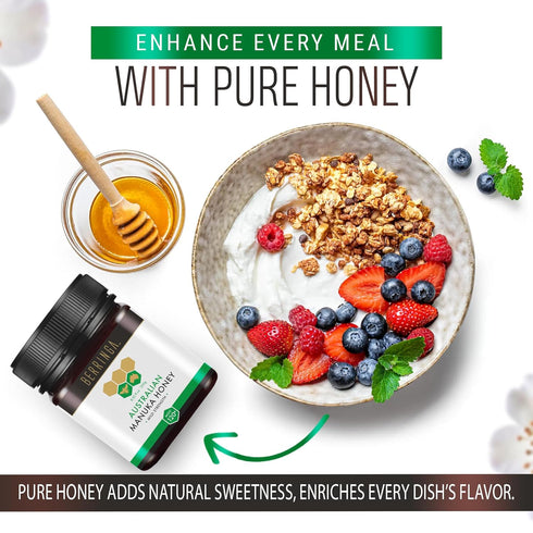 Berringa 120+ Wellbeing 100% (8.82 oz) Manuka Honey Organic MGO Mild Strength, Supports General & Digestive Balance