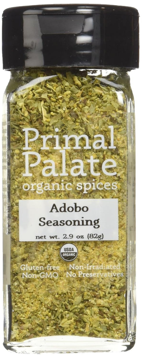 Primal Palate Organic Spices Adobo Seasoning, Certified Organic, 2.2 oz Bottle