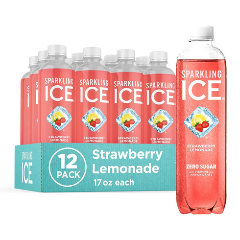 Sparkling Ice, Strawberry Lemonade Sparkling Water, Zero Sugar Flavored Water, with Vitamins