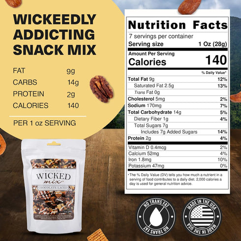 Packs 3 Pack) Wicked Mix Snack Mix with Mixed Nuts, Sweet and Salty Trail Mix Snack with Almonds, Cashews, Pretzels