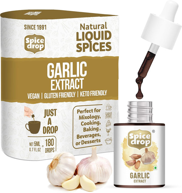 Spice Drop Pure Garlic Extract - Salad Dressing, Seasoning, Cooking, Baking, Dips