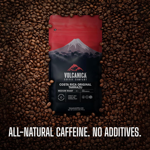 16 oz Volcanica Espresso Beans Decaf Coffee, Dark Roast Whole Bean Coffee, Bold Sweet Flavor, Swiss Water Process