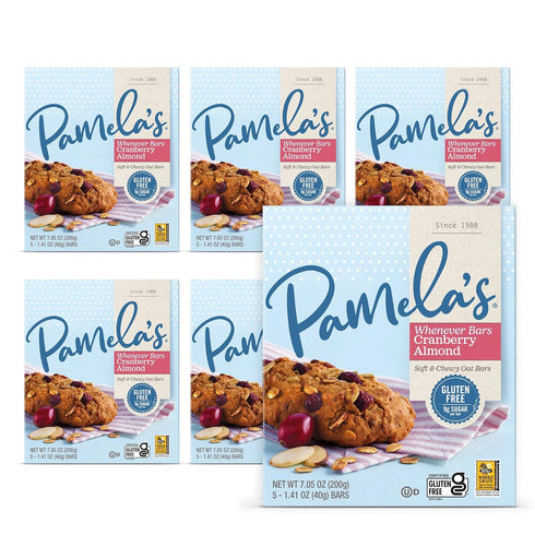 Pamela's Products Gluten Free Whenever Bars, Cranberry Almond, 5 Count Box, 7.05-Ounce