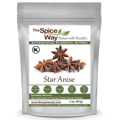 The Spice Way Star Anise, Whole, 3 oz, Great for Baking and Tea