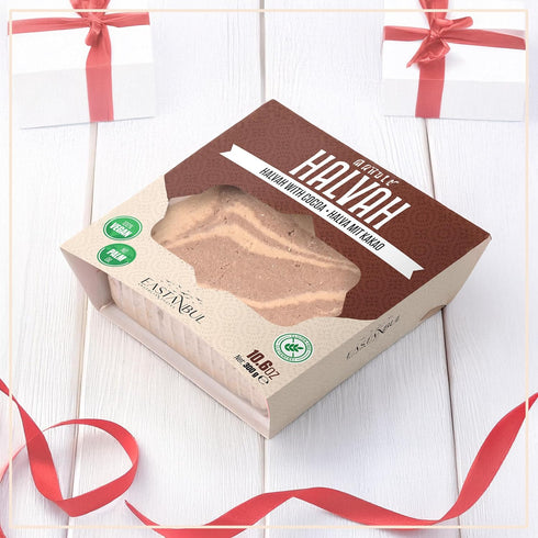 10.6oz, Eastanbul Halvah with Cocoa, Halvah Marble, Turkish Halva, Tahini Halva, Cacoa Halwa Candy, Traditional Sesame