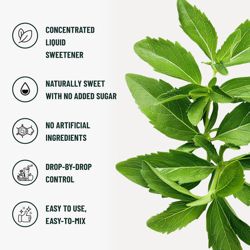 8oz 2pack, 3,646 Natrisweet Liquid Stevia Drops, Pure Sweetener from Stevia Extract, Plant-Based Sugar Substitute, Zero