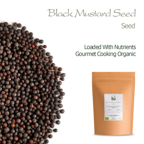Black Mustard Seeds Whole Organic - Brown Mustard Seed Spicy Ingriedient - Dark Mastard Seed - Black Mustard Seeds
