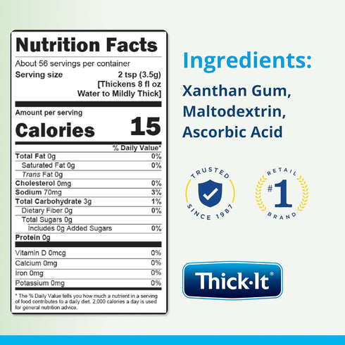 7.24 Oz Thick-It Clear Advantage Food & Beverage Thickener Powder For Dysphagia | Flavorless | Stable Consistency | Jar