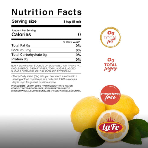 100% 32oz 3 Pack La Fe Lemon Juice - from Lemon Juice Concentrate made with Fresh Lemons Grown in Northern Peru