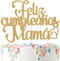 Ferastar Feliz Cumpleaños Mama Cake Topper, Best Mom Ever, Happy Mothers Day, Gold Glitter Birthday Decorations