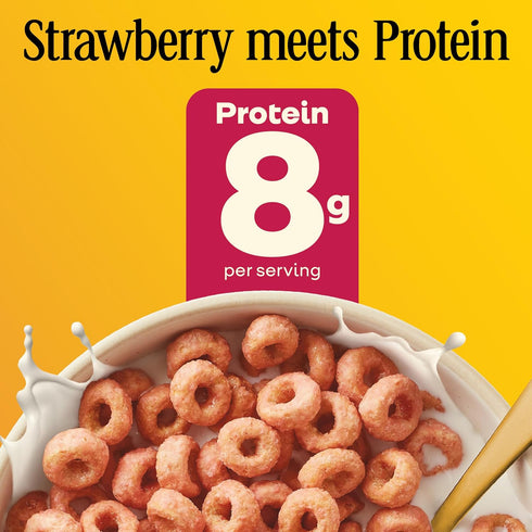 8g 11.2 oz Cheerios Protein Cereal, Strawberry, Protein, Large Size