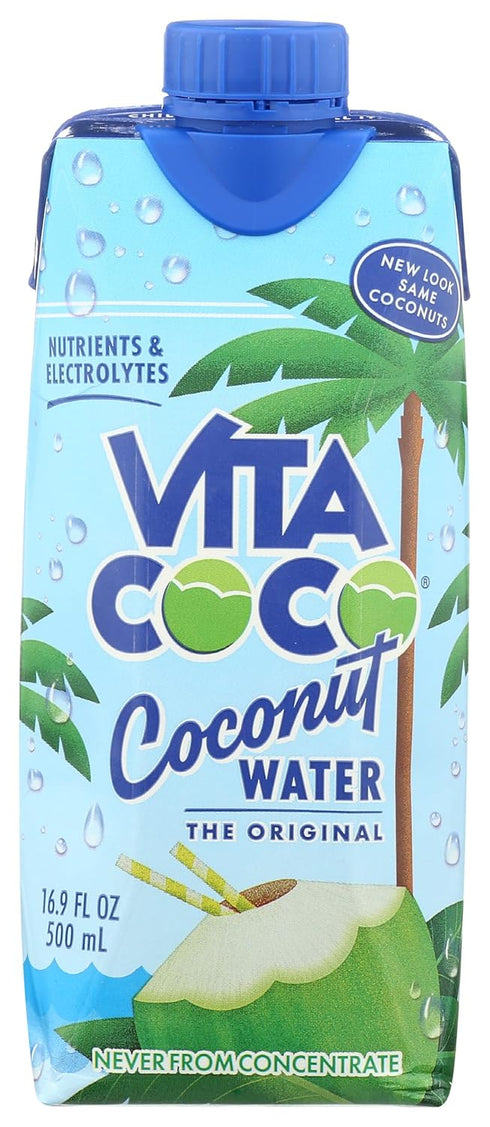 Vita Coco 100% Pure Coconut Water, Resealable, 17 Oz (Pack of 12)