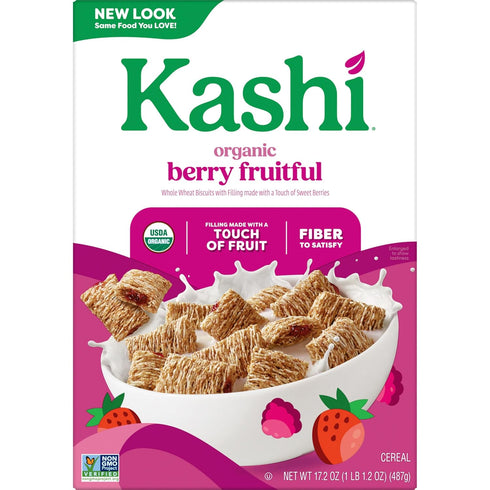 17.2oz (1 Kashi Breakfast Cereal, Organic, Fiber Cereal, Berry Fruitful, Box Box)