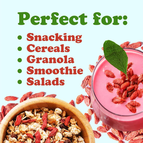 1 Food to Live Organic Goji Berries, Pound - Sun Dried, Large and Juicy, Non-GMO, Raw, Vegan, Sirtfood, Bulk
