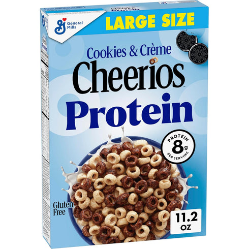 Cheerios Protein Cereal, Cookies and Crme, 8g Protein, Large Size, 11.2 oz