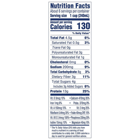 13g 48 oz Silk Protein Complete Plant Protein Milk, Original, Dairy Free, Lactose Free Plant Based Milk with Protein