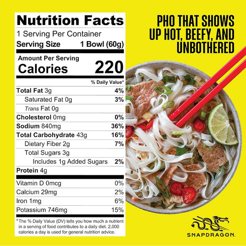 2.1 oz (Pack 6) Snapdragon Pho Soup Bowl, Beef Pho