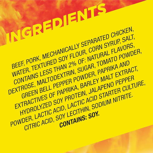 6g 0.97 oz. (24 Count) Slim Jim Giant Smoked Meat Sticks, Nacho Flavor, Protein Per Stick