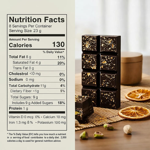 6.5 oz (3-Pack) Dubai Chocolate Dark Chocolate Bar with Pistachio & Orange Filling, Handmade Baklava-Inspired Middle