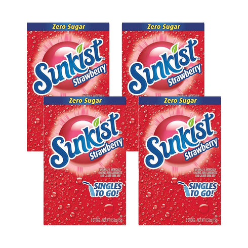 Sunkist Soda Strawberry Singles To Go Drink Mix, 0.53 OZ, 6 CT