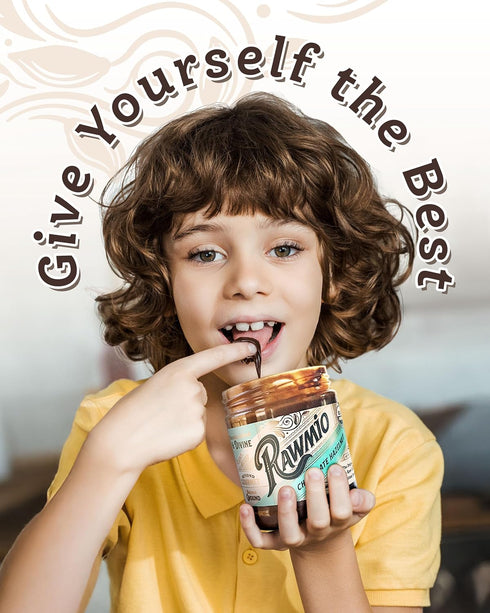 16 oz, Pack 1 Rawmio Chocolate Hazelnut Spread - Stone-Ground Choco Hazelnut Butter with Dietary Fiber, Iron, & Calcium