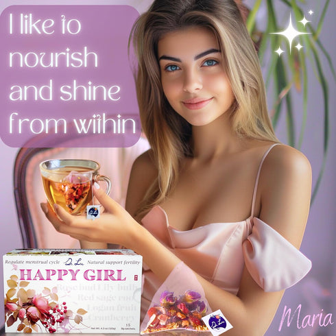 100% Dr. Lu's Happy Girl Tea | Natural Herbal Tea for Hormone Balance, Menstrual, PMS, PCOS & Menopause | Antioxidant