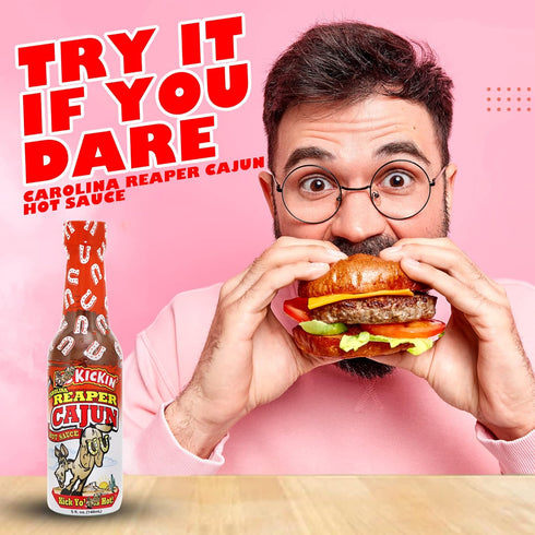 KICKIN' Carolina Reaper Cajun Hot Sauce – Perfect Gourmet Gift for Hot Sauce Fans