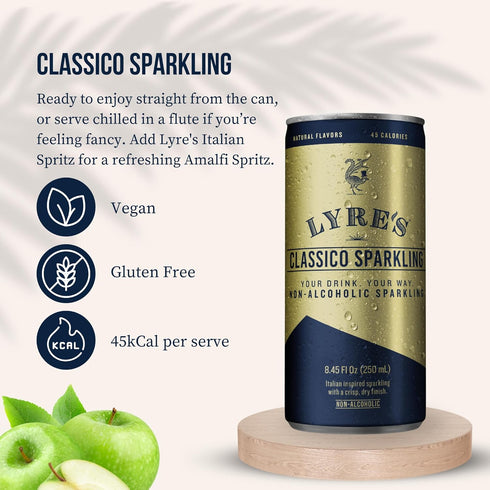 8 Set, (8.45 Oz 8) Lyres Non Alcoholic Sparkling Escape Can Non-Alcoholic Sparkling Wine & Aperitif Alternative Fl x