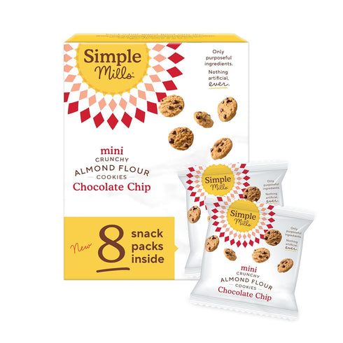 SIMPLE MILLS Mini Chocolate Chip Cookie Snack Pack, 0.8 OZ
