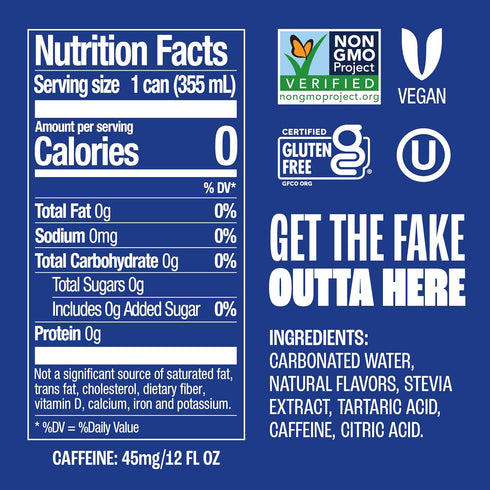 16 oz (12-Pack) Zevia Zero Sugar Soda, Vanilla Cola, Cans Naturally Sweetened, Non-GMO Project Verified, Gluten-Free