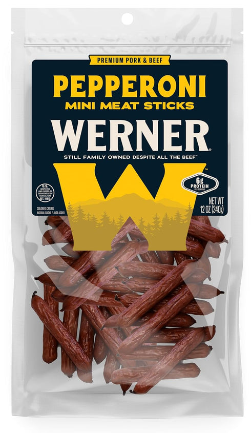 Werner Mini Pepperoni Meat Sticks - 12 OZ Bag - Made in