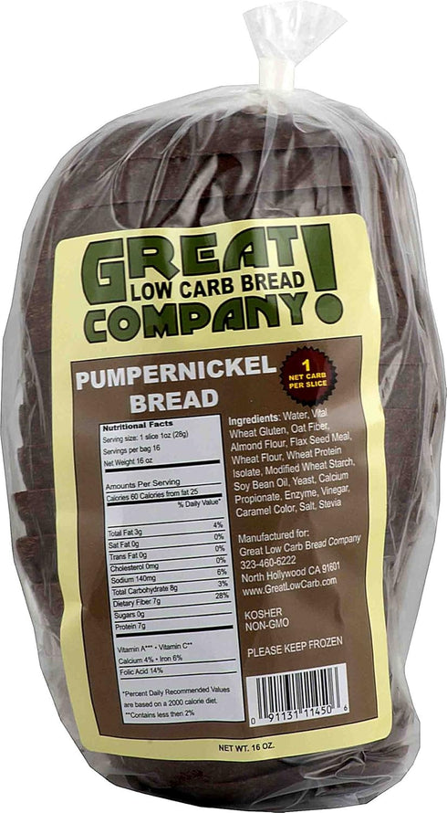 Great Low Carb Bread Co. - Pumpernickel Bread - 3 Bags