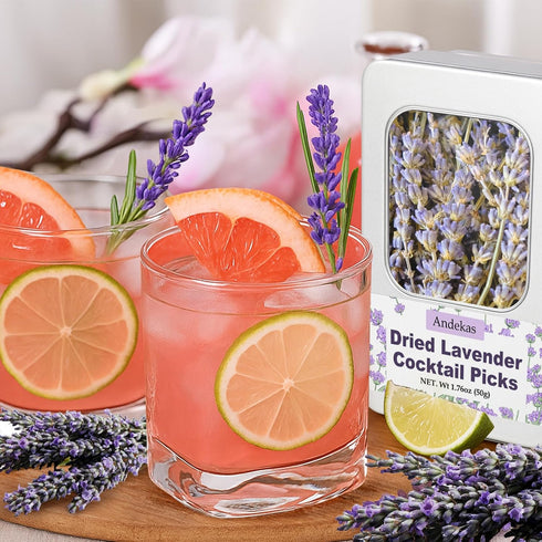 130+ 6.69" 1.76 oz (50g) Edible Lavender Sprigs for Cocktails & Cake Garnish, Culinary Grade Lavender Sticks for Tea
