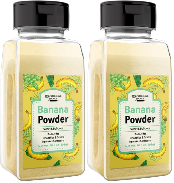 Unpretentious Banana Powder (2 Cups), Great in Smoothies, Pancakes, and Desserts, Reusable