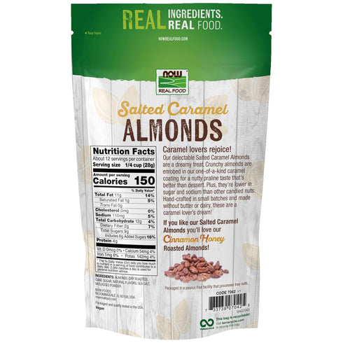 12-Ounce (340 NOW Foods, Salted Caramel Almonds, Dry Roasted, Crafted in Small Batches, g)