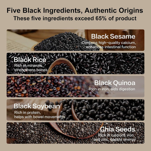 I WUGU 2-Pack 19.25 oz Walnut Black Soybean Sesame Powder, Plant-Based Meal Replacement, Healthy Breakfast Instant