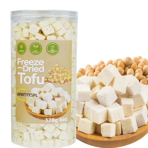 LWWTYKSPL 6oz Freeze Dried Tofu Low Sugar, 170g Natural Snack, Keto Friendly, Gluten