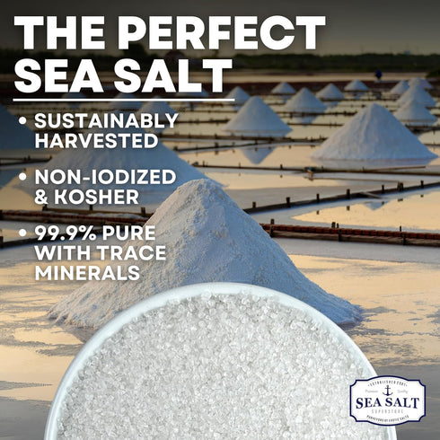 30 oz Sea Salt Superstore Coarse Sea for Grinder Refill, Coarse Grain Kosher, Non-Iodized for Cooking, Mineral-Rich