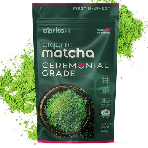 AprikaLife Organic Matcha Powder, USDA & JAS Certified, No Sugar Added, Authentic