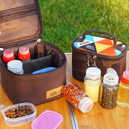 Travel Spice Containers Kit, 3 Pcs 2.7 oz Liquid Spice Bottles, 3 Pcs 3.3 oz Sauce Bottle, Durable Storage Bag for