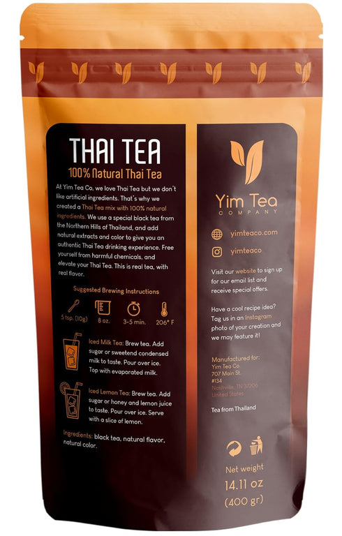 Yim Tea Co. 100% (400g) Yim Thai Tea - Natural Loose Leaf Mix - No Artificial Color or Flavor