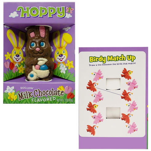1.5oz (12-Pack) Fruidles Easter Bunny Rabbit Milk Chocolate Bunnies with Basket Easter Eggs, Individually Wrapped